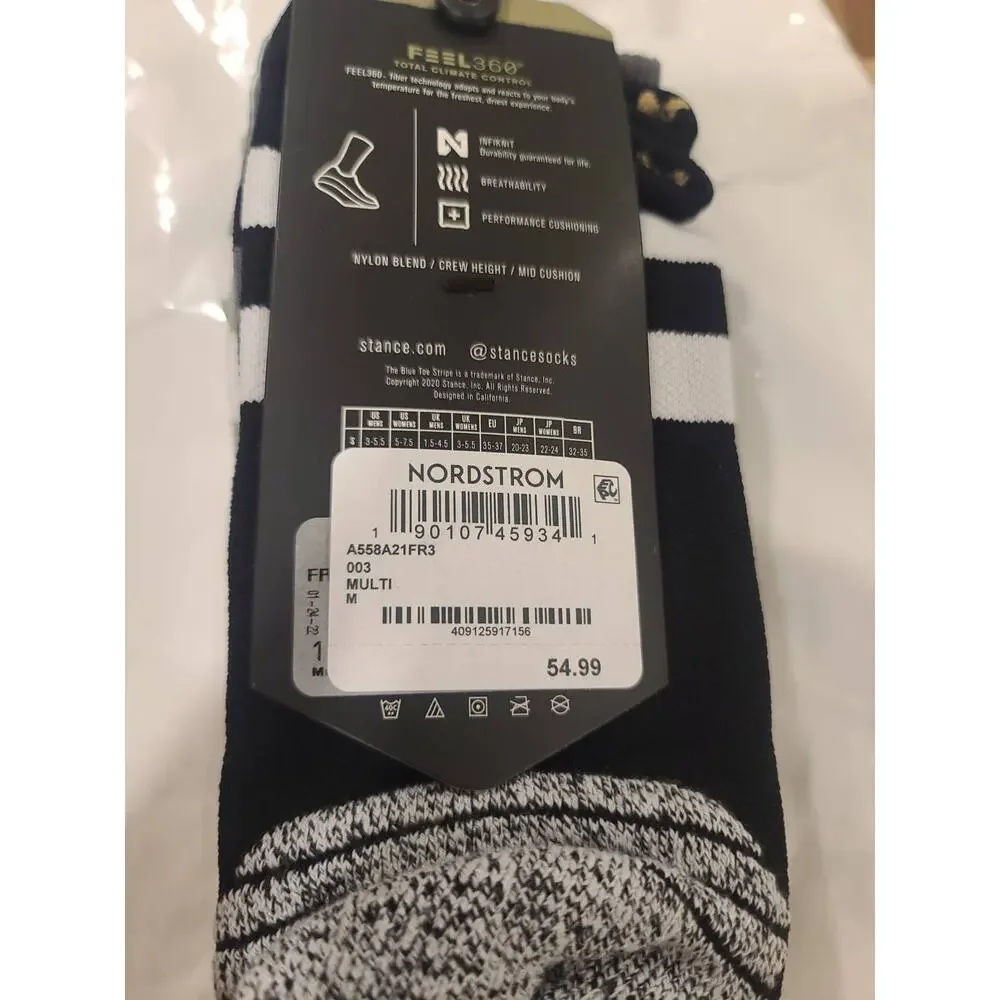 NWT Stance Franchise Assorted 3-Pack Crew Socks - MEDIUM - womens 8 - 10.5